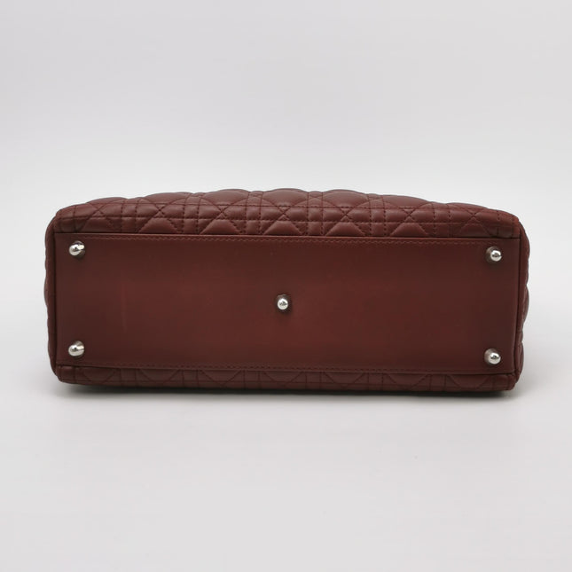 Lady Dior Large Bag Burgundy Lambskin Cannage Leather