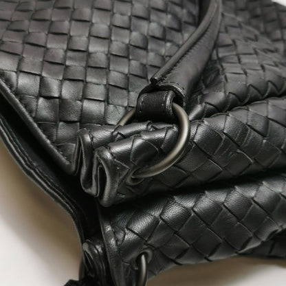 Bottega Veneta Parachute Shoulder Bag Intrecciato Black 30cm