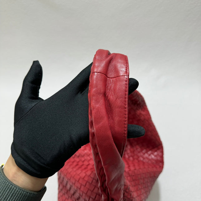 Sold Bottega Veneta Hobo Bag Large Burgundy Red Lambskin leather 52cm