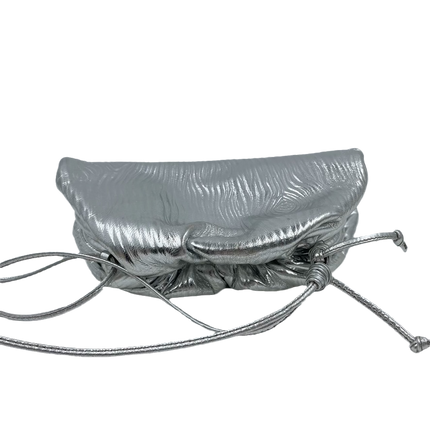 Sold Bottega Veneta Pouch Mini Silver Lambskin Leather Tree Trunk pattern