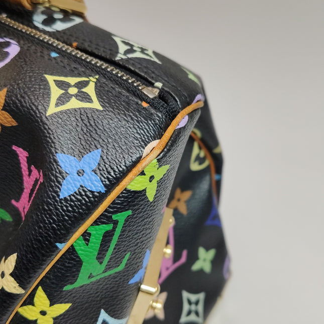 Louis Vuitton x Takashi Murakami Speedy 30 Lock Black Multicolor