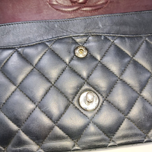 Chanel Timeless Classic Flap Medium Black Lambskin Leather Silver Hardware, 2009-2010