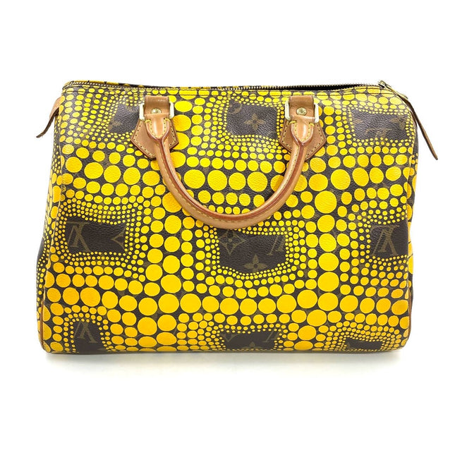 Louis Vuitton Kusama Town Speedy 30 Yellow Top Handle Bag