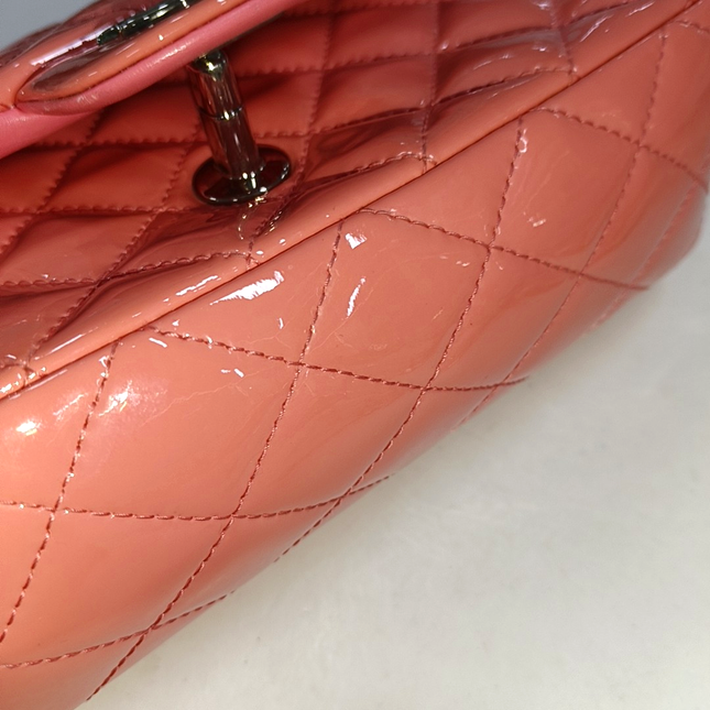 Sold Chanel Classic Flap Mini Pink Patent Leather Silver Hardware, 2015-2016