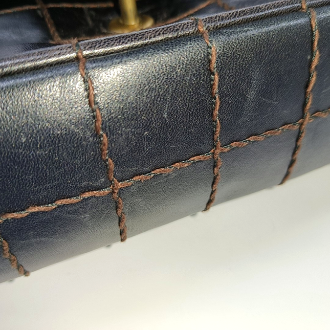 Chanel Chocolate Bar Black Flap Bag Gold Hardware, 2002-2003