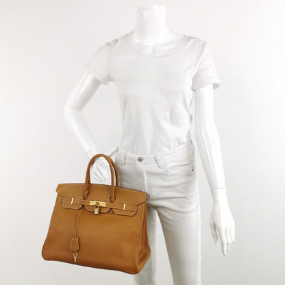 Hermes Birkin 35 Gold Calfskin Leather Gold Hardware 1999