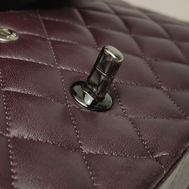 Chanel Timeless Classic Flap Medium Purple Lambskin Leather Silver Hardware 2011-2012