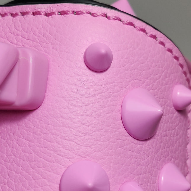 Versace La Medusa Mini Pink Studded Top Handle Bag