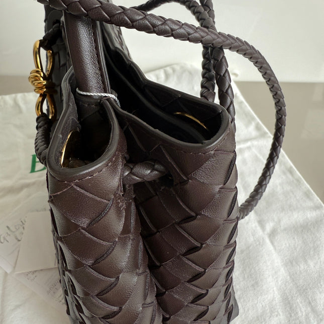 Bottega Veneta Small Andiamo Fondant Dark Chocolate Brown Intrecciato Handbag