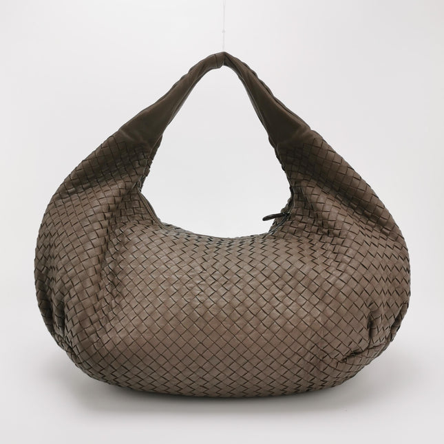 Bottega Veneta Belly Hobo Intreccio Leather Grey Large 54cm