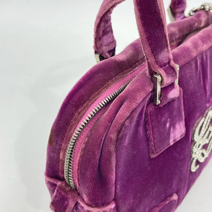 Loewe Amazona 19 Mini Handbag in Purple Velvet with Crystal Logo