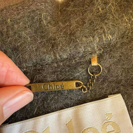 Chloé 2017 Fall/Winter Green Mohair Plaid Coat Oversized Fit Size S