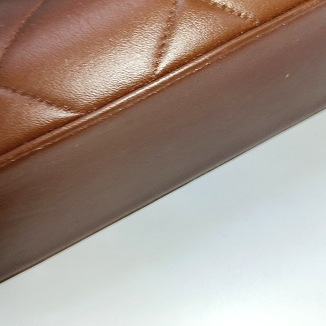 Chanel Vintage Quilted Flap Crossbody Messenger Bag Deep Burgundy Brown