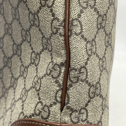 Gucci Jackie 1961 Large Brown Leather and Monogram Web with Long Strap