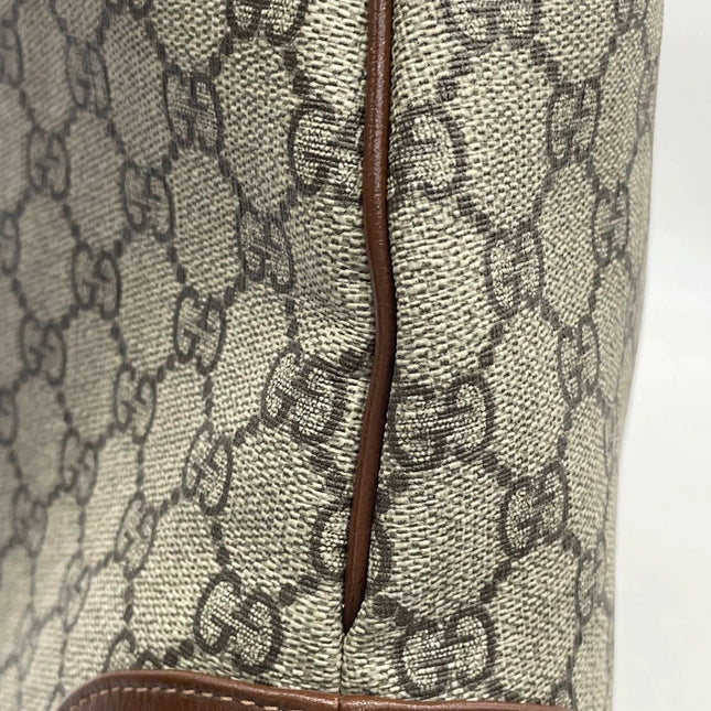 Gucci Jackie 1961 Large Brown Leather and Monogram Web with Long Strap