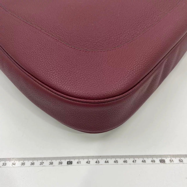 Gucci Jackie 1961 Burgundy Large Pebbled Leather Shoulder Bag with Strap