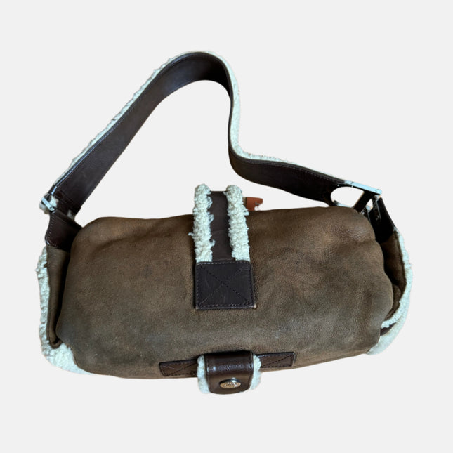 Dior Flight Medium Shoulder Bag Tan Brown Shearling