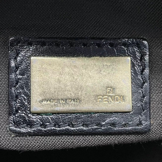 FENDI Baguette Large Black Calfskin Leather Shoulder Bag
