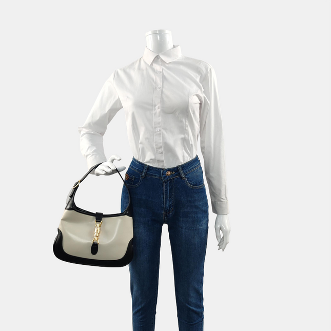 Gucci Jackie 1961 Small Black and White Leather Bag