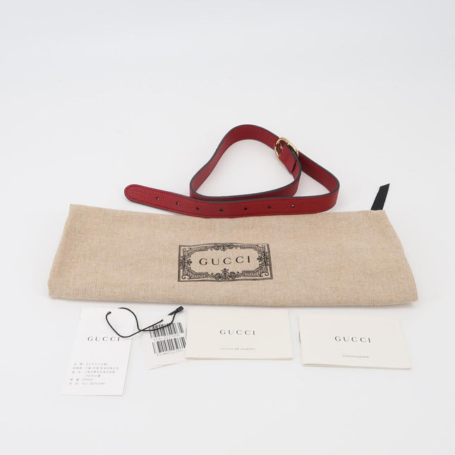 Gucci Jackie 1961 Small Red Pebbled Leather Shoulder Bag