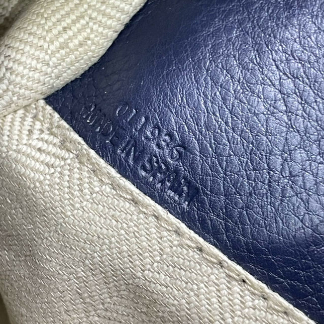 Loewe Puzzle Small Leather Woven Braided Navy Crossbody Bag