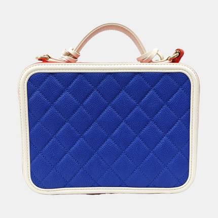 Chanel Filigree Medium Vanity Case Tricolor Caviar Leather, 2018-2019