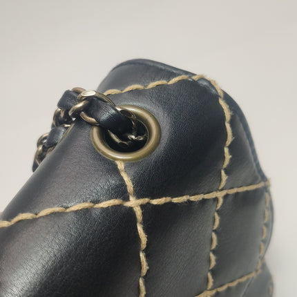 Chanel Wild Stitch Flap Black Leather with Stitching Detail 2000-2002