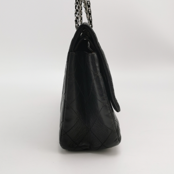 Sold Chanel 2.55 Flap Bag Large Shiny Calfskin Leather Black