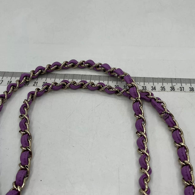 Chanel Classic Flap Medium Lavender Purple Patent Leather Silver Hardware