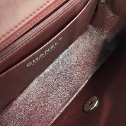 Chanel Classic Flap Rectangular Mini Burgundy Lambskin Silver HW, 2019
