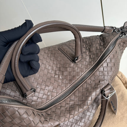 Bottega Veneta Maxi Convertible Tote Bag Hobo Grey Leather Two-way Carry 50cm