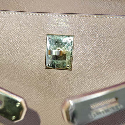 Hermes Kelly 32 Sesame Epsom Retourne Gold Hardware 1993
