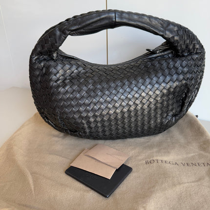 Bottega Veneta Belly Hobo Intrecciato Black Nappa Leather Small 40cm-Luxbags
