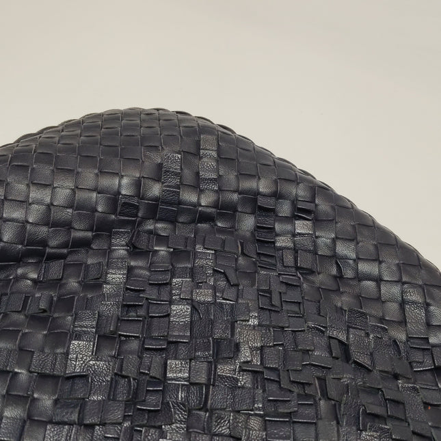 Bottega Veneta Veneta Hobo Midnight Dark Navy Intrecciato Leather Bag 40cm