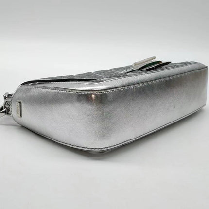 Sold Fendi Baguette Fendi x Nicki Minaj Silver PVC and Leather with Glitter Sequins Crossbody Bag