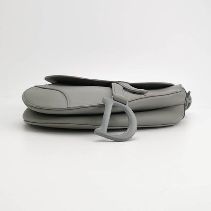 Sold Dior Saddle 2020 Medium Calfskin Leather Matte Monochrome Grey