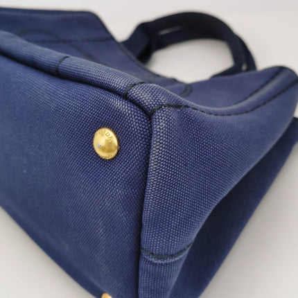 Sold Prada Canape Canvas Tote Small Navy with Strap