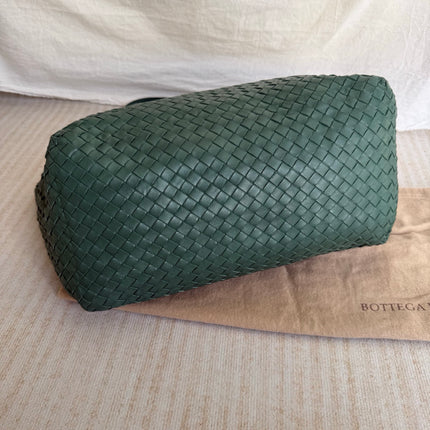 Bottega Veneta Cesta Shopper Tote Nappa Intrecciato Leather Dark Green Small