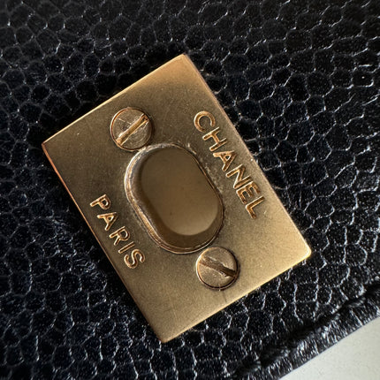Chanel Kelly Top Handle Bag Black Caviar Leather, 2000-2002