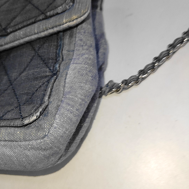 Chanel Classic Flap Mini Denim Blue Silver Hardware 2014-15