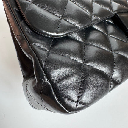Chanel Classic Flap Jumbo Black Lambskin Leather Single Flap Gold Hardware 2009-2010