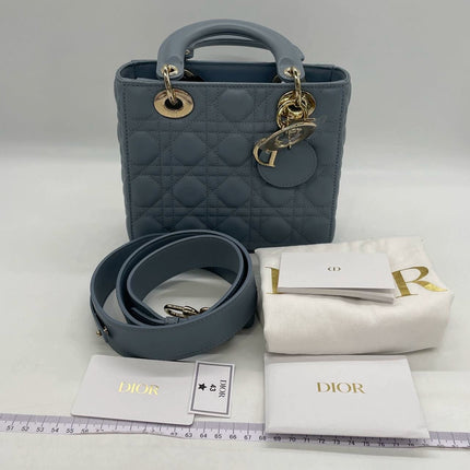 Sold Lady Dior Small My Abcdior Pale Blue Lambskin Cannage Leather