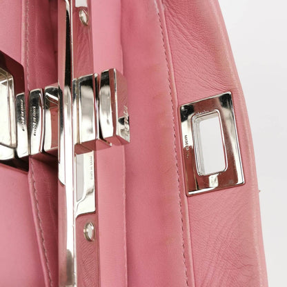 Fendi Peekaboo Small Pink Leather and Shearling Crossbody Bag