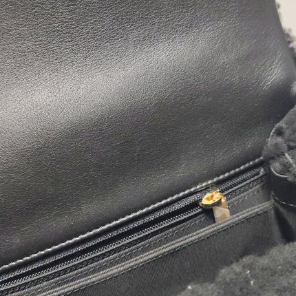 Chanel Coco Handle Small Black Shearling Gold Hardware, 2017