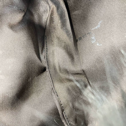 Fendi Baguette Black Print Fabric and Furry Shoulder Bag