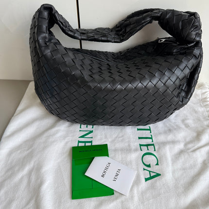 Bottega Veneta Jodie Small Black Lambskin Leather Silver Hardware