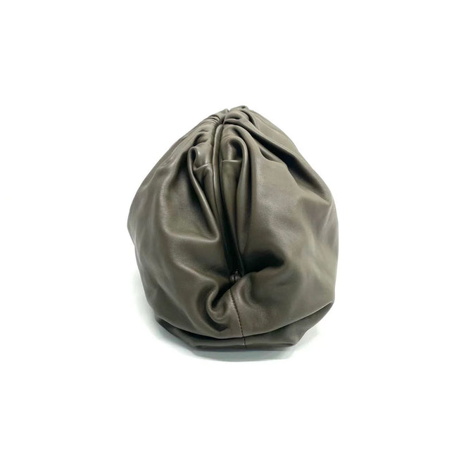 Bottega Veneta Pouch Calfskin Leather Dark Green Large
