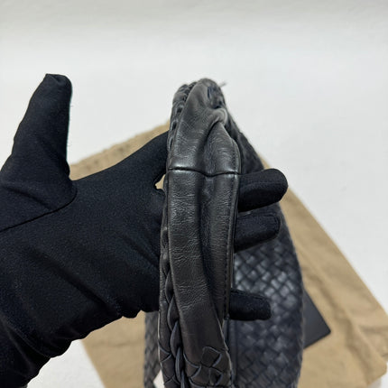 Sold Bottega Veneta Intrecciato Hobo Bag Medium Black Lambskin leather 40cm