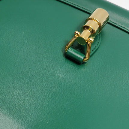 Gucci Jackie 1961 Green Leather Bag Small with Adjustable Strap