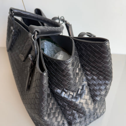 Bottega Veneta Roma Large Intrecciato Nappa Leather Black 35cm